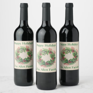 Étiquette Pour Bouteilles De Vin Magnifique bouteille de vin de vacances personnali