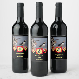 Étiquette Pour Bouteilles De Vin Magnifique photo de Monogramme de macareux de l'At