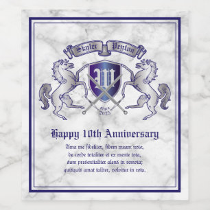 Étiquette Pour Bouteilles De Vin Make Your Own Coat of Arms Silver Horse