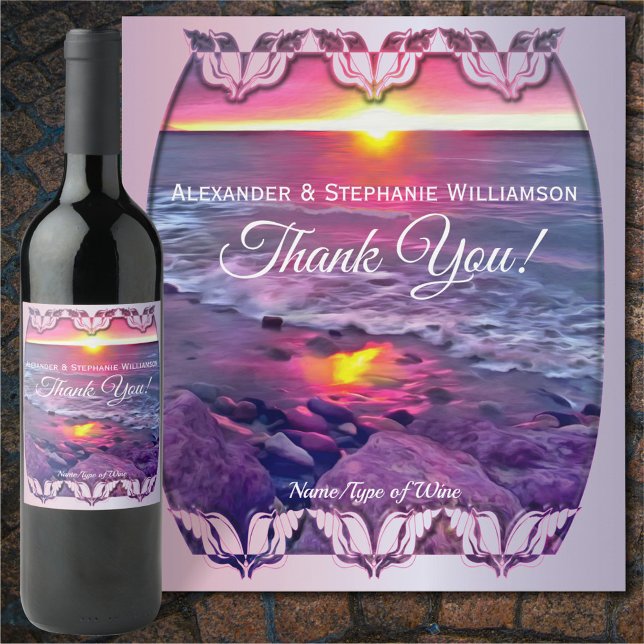 Étiquette Pour Bouteilles De Vin Malecon Sunset 0911 (Créateur téléchargé)