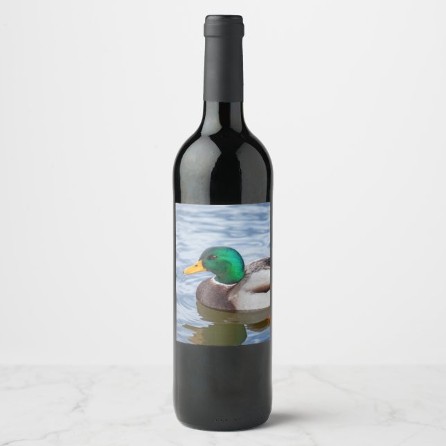 Étiquette Pour Bouteilles De Vin Mallard Duck (Devant)