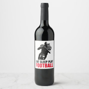 Étiquette Pour Bouteilles De Vin Manger Dormir Jouer Football Noir & Blanc Pop Art