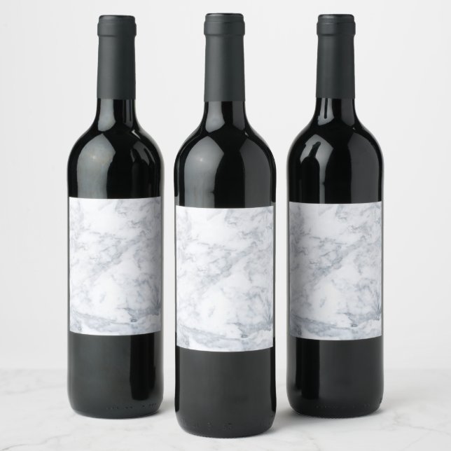 Étiquette Pour Bouteilles De Vin Marbre blanc et gris (Bouteilles)