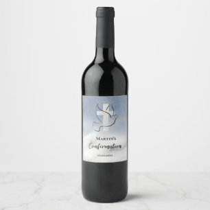 Étiquette Pour Bouteilles De Vin Marbre bleu de confirmation