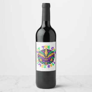 Étiquette Pour Bouteilles De Vin Mardi Gras Laissez rouler les bons moments