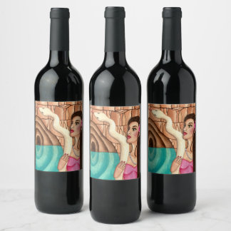 Étiquette Pour Bouteilles De Vin María Lionza, Diosa Venezolana de las agua