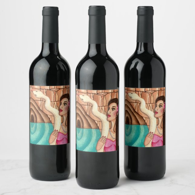 Étiquette Pour Bouteilles De Vin María Lionza, Diosa Venezolana de las agua (Bouteilles)