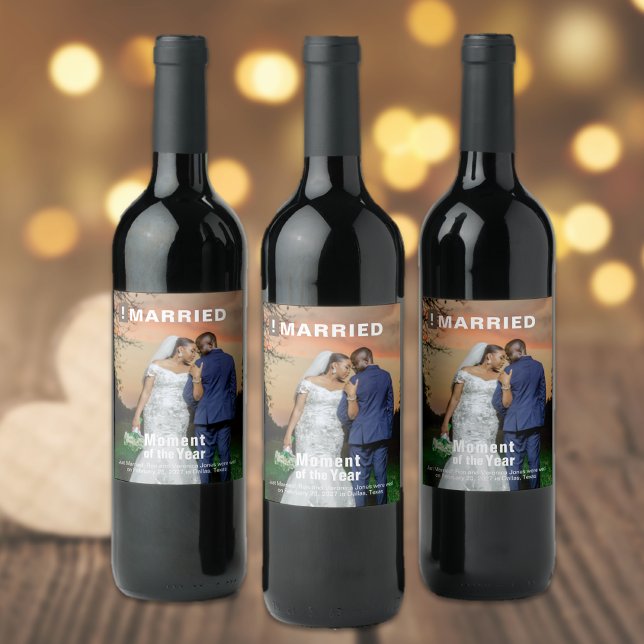 Étiquette Pour Bouteilles De Vin Mariage Ajouter Photo Fun Magazine Couverture (Créateur téléchargé)