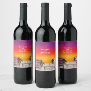 Étiquette Pour Bouteilles De Vin Mariage Arc-en-ciel de Miami Beach à Charleston av