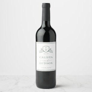 Étiquette Pour Bouteilles De Vin Mariage Armoirie Monogramme BRUNSWICK