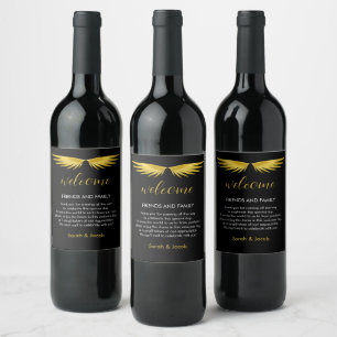 Étiquette Pour Bouteilles De Vin Mariage Black Gold