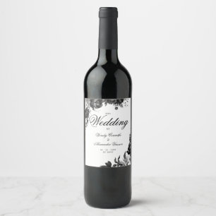 Étiquette Pour Bouteilles De Vin Mariage blanc gothique classique