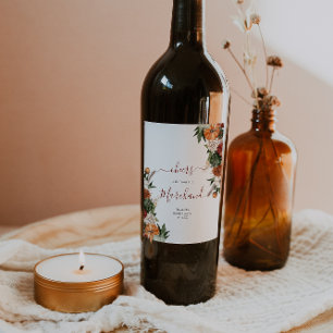 Étiquette Pour Bouteilles De Vin Mariage Bohème Automnal Enterrement de Vie de Jeun