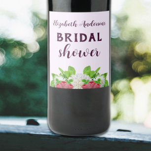 Étiquette Pour Bouteilles De Vin Mariage Champêtre avec Dahlias