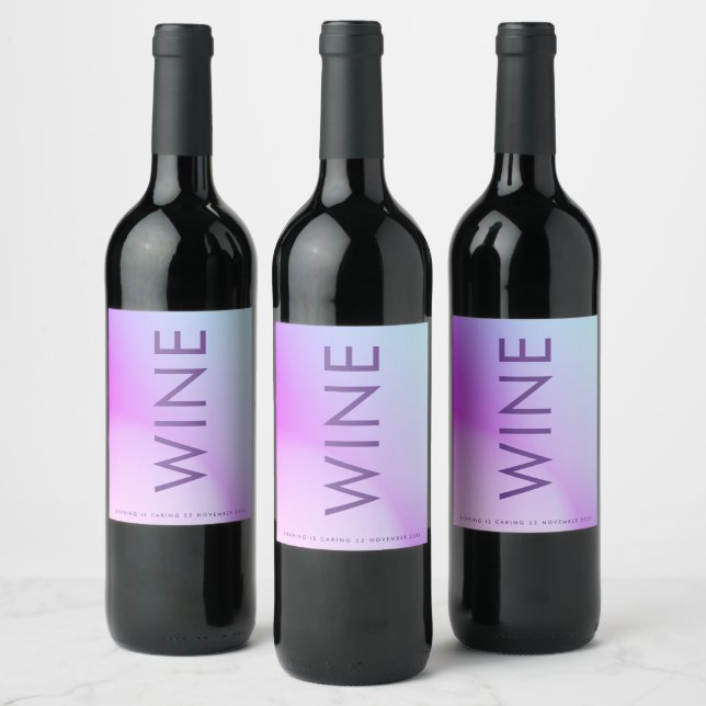 Étiquette Pour Bouteilles De Vin Mariage de automne violet ultra moderne (Bouteilles)