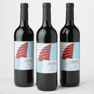 Étiquette Pour Bouteilles De Vin Mariage de blocs de couleurs - Cheers Winter ID740