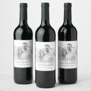Étiquette Pour Bouteilles De Vin Mariage de calligraphie photo