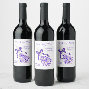 Étiquette Pour Bouteilles De Vin Mariage de conception de lavande
