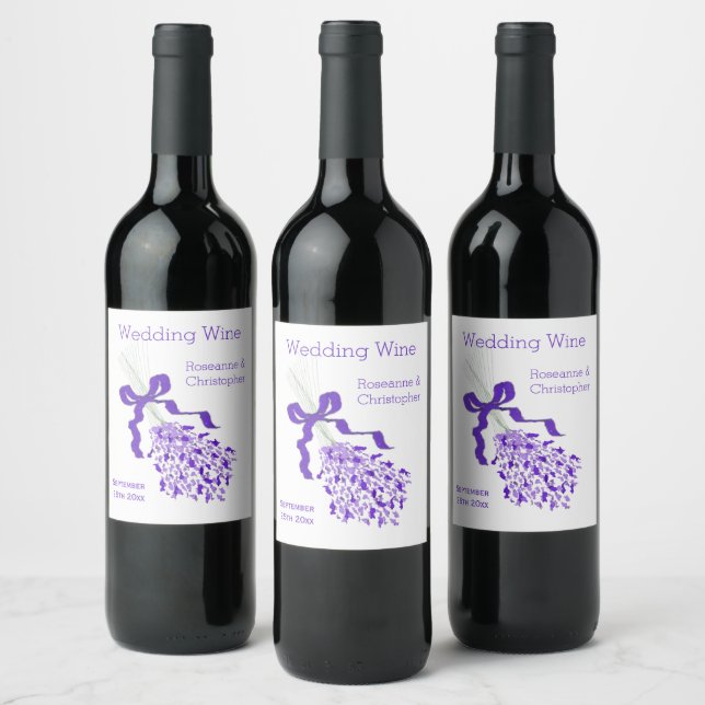 Étiquette Pour Bouteilles De Vin Mariage de conception de lavande (Bouteilles)