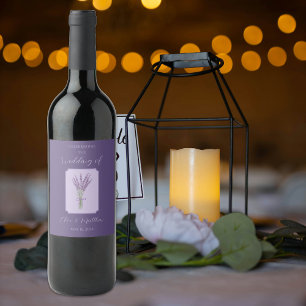 Étiquette Pour Bouteilles De Vin Mariage de Merci de lavande