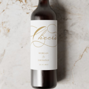 Étiquette Pour Bouteilles De Vin Mariage de typographie luxueuse