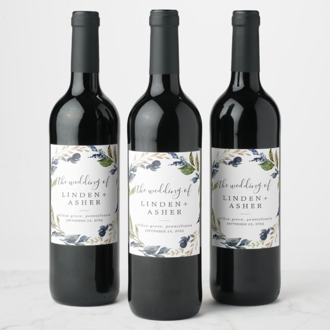 Étiquette Pour Bouteilles De Vin Mariage de verdure d'automne (Bouteilles)
