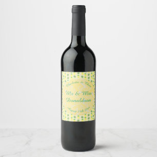 Étiquette Pour Bouteilles De Vin Mariage d'été tropical Ananas et Palm Feuille