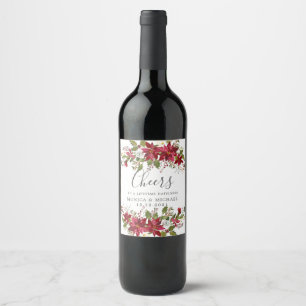 Étiquette Pour Bouteilles De Vin MARIAGE D'Hiver De Noël "acclamations" personnalis