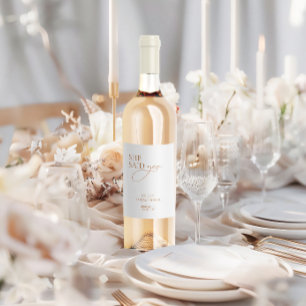 Étiquette Pour Bouteilles De Vin Mariage élégant moderne "Elle a dit oui" Shower