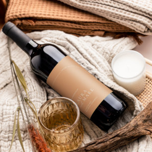 Étiquette Pour Bouteilles De Vin Mariage Élégant Moderne Rust Bohème Arche Minimali