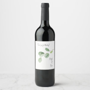 Étiquette Pour Bouteilles De Vin Mariage Eucalyptus personnalisé moderne