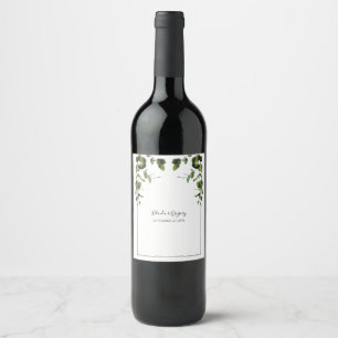 Étiquette Pour Bouteilles De Vin Mariage Feuille rustique Eucalyptus