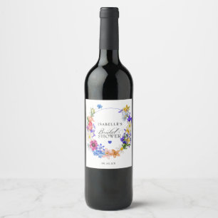Étiquette Pour Bouteilles De Vin Mariage Fleur de Fête de Fiançailles Fleur Sauvage