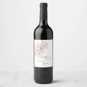 Étiquette Pour Bouteilles De Vin Mariage floral de pivoine romantique