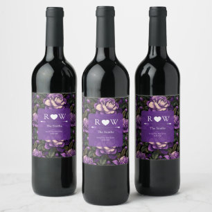 Étiquette Pour Bouteilles De Vin Mariage Floral Fantastique aux Gardenias Élégants