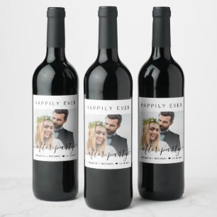 Étiquette Pour Bouteilles De Vin Mariage Happy Jamais Après La Photo Du Parti Perso