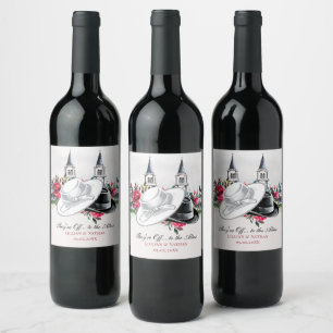 Étiquette Pour Bouteilles De Vin Mariage Kentucky Derby Fête de Fiançailles Roses M