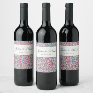 Étiquette Pour Bouteilles De Vin Mariage métallisé cuivre étincelles de style géomé