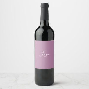 Étiquette Pour Bouteilles De Vin Mariage minimaliste personnalisé Opéra Mauve coule