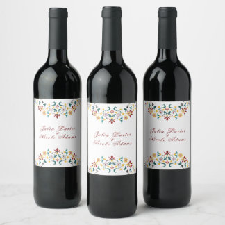Étiquette Pour Bouteilles De Vin Mariage Motif classique complexe de géométrie vint