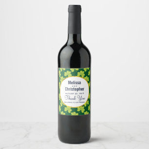 Étiquette Pour Bouteilles De Vin Mariage Motif de Clover vert mignon