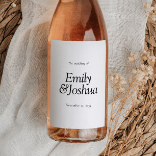 Étiquette Pour Bouteilles De Vin Mariage noir et blanc moderne