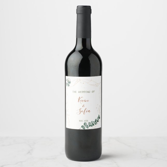 Étiquette Pour Bouteilles De Vin Mariage Personnaliser la bouteille (Devant)