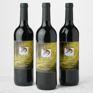 Étiquette Pour Bouteilles De Vin Mariage photo de forêt enchantée
