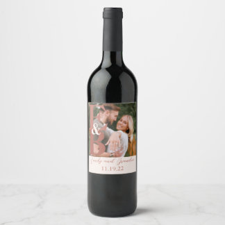 Étiquette Pour Bouteilles De Vin Mariage photo en terre cuite moderne