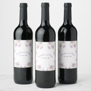 Étiquette Pour Bouteilles De Vin Mariage Rose Violette Lavande