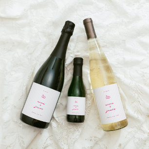 Étiquette Pour Bouteilles De Vin Mariage rose Whimsical