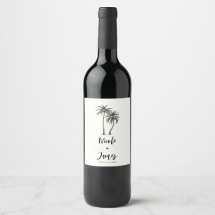 Étiquette Pour Bouteilles De Vin Mariage rustique sur le thème tropical et côtier a