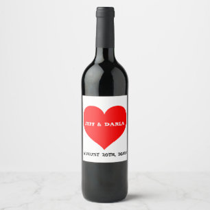 ÉTIQUETTE POUR BOUTEILLES DE VIN MARIAGE VIN ROUGE COEUR ÉTIQUETTE PERSONNALISÉ