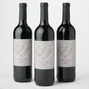 Étiquette Pour Bouteilles De Vin Mariage Vintage, personnalisé
